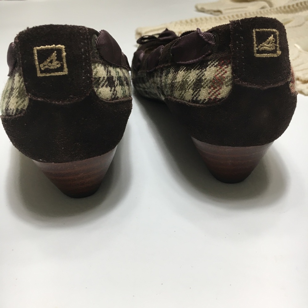 Sperry Plaid Wedges Dress Heel with Ribbon Bow - Picture 5 of 8